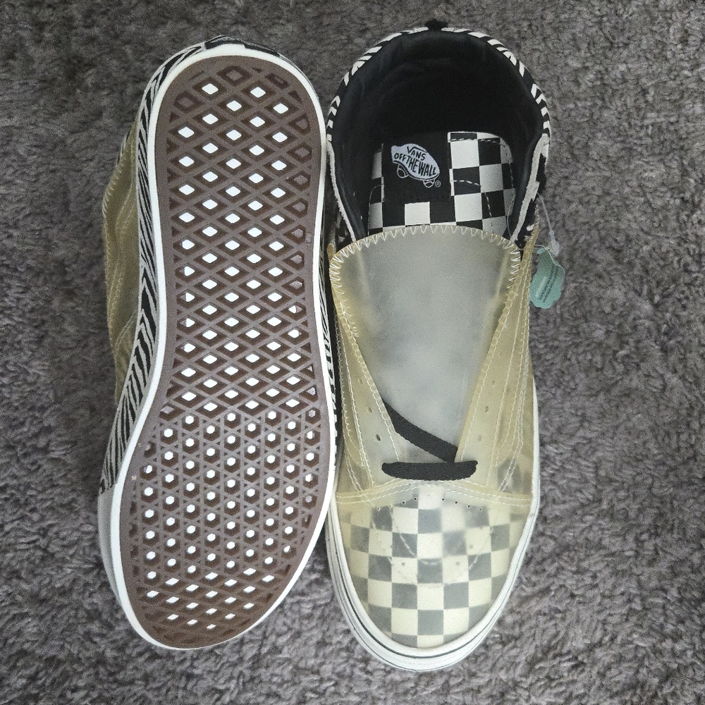 Vans Sk8 Hi Mixed Media Women 10.5 Zebra Black And White Plastic Platform 092025 - Picture 5 of 9